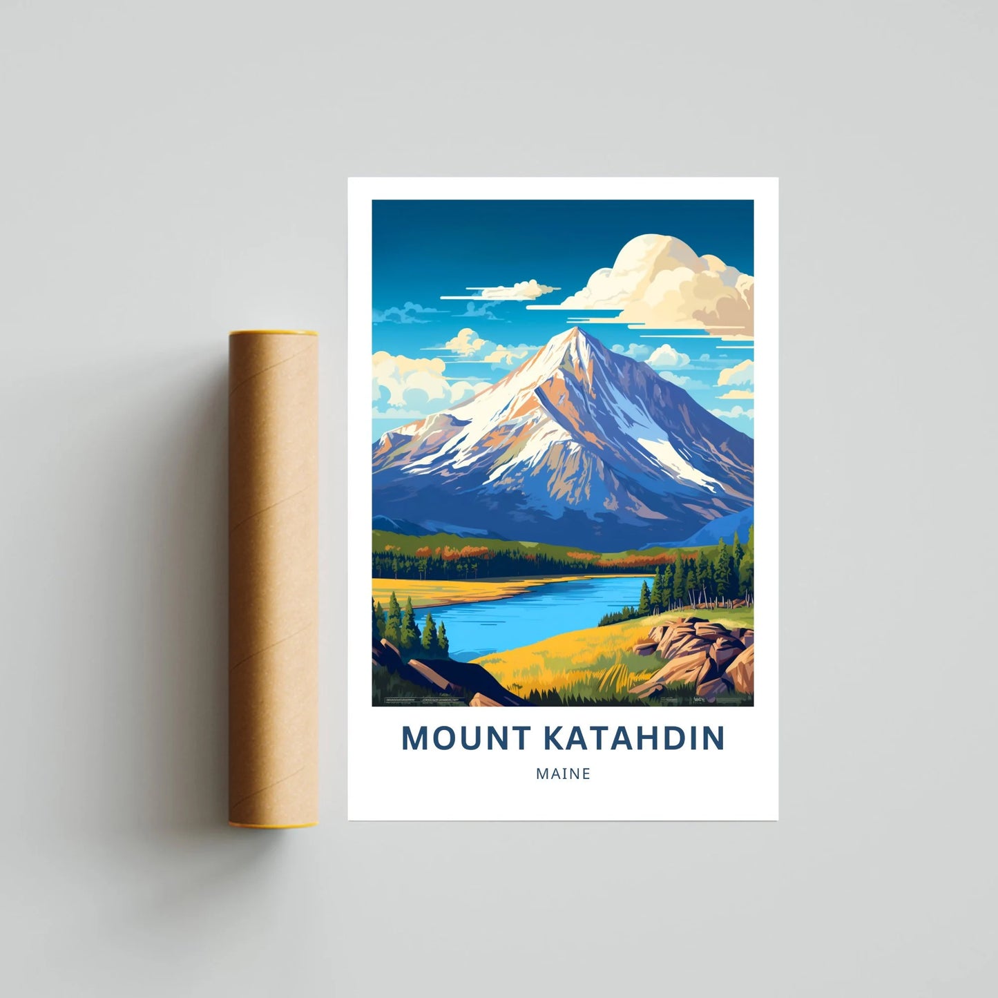 Mount Katahdin Travel Poster