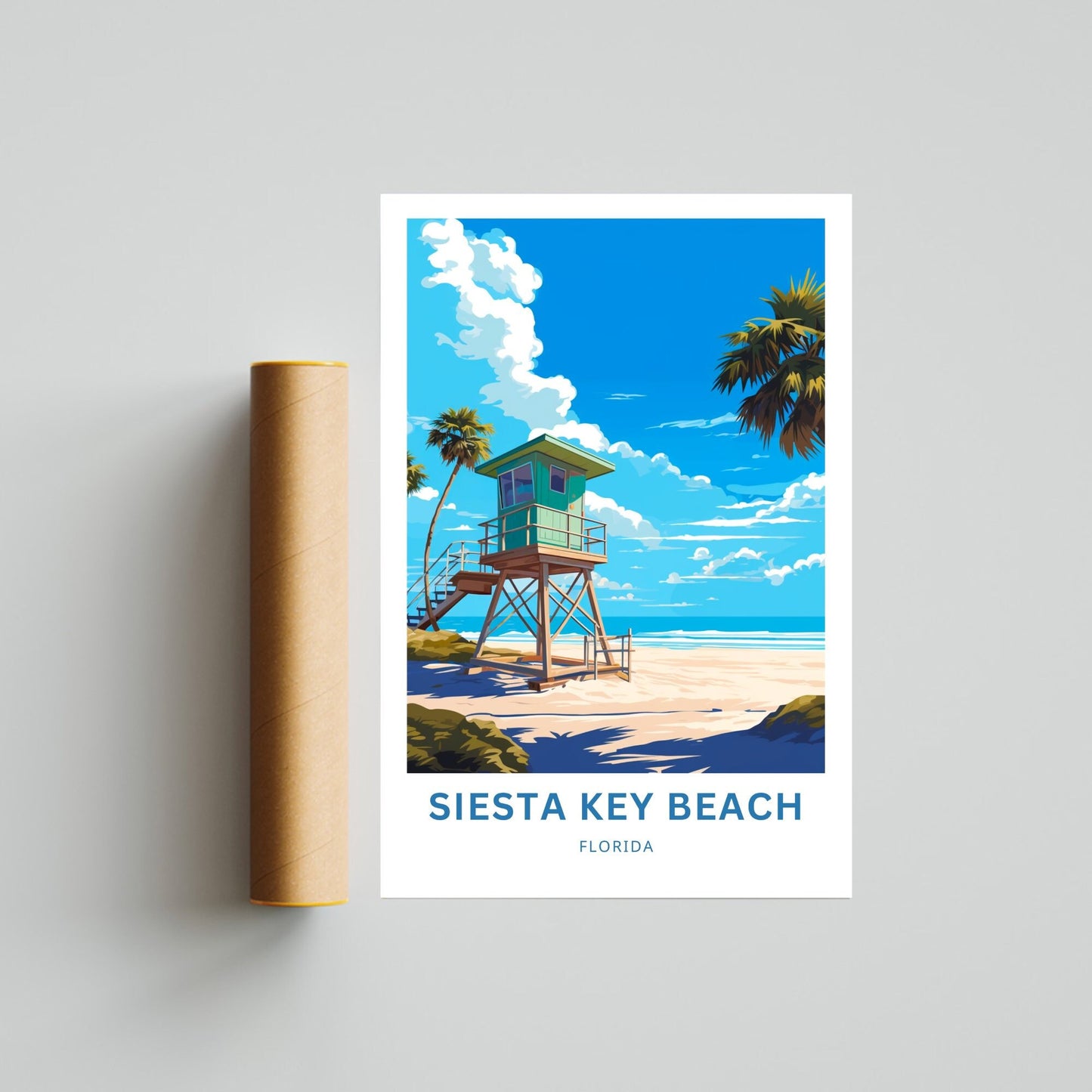 Siesta Key Beach Travel Poster