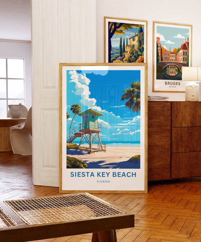 Siesta Key Beach Travel Poster