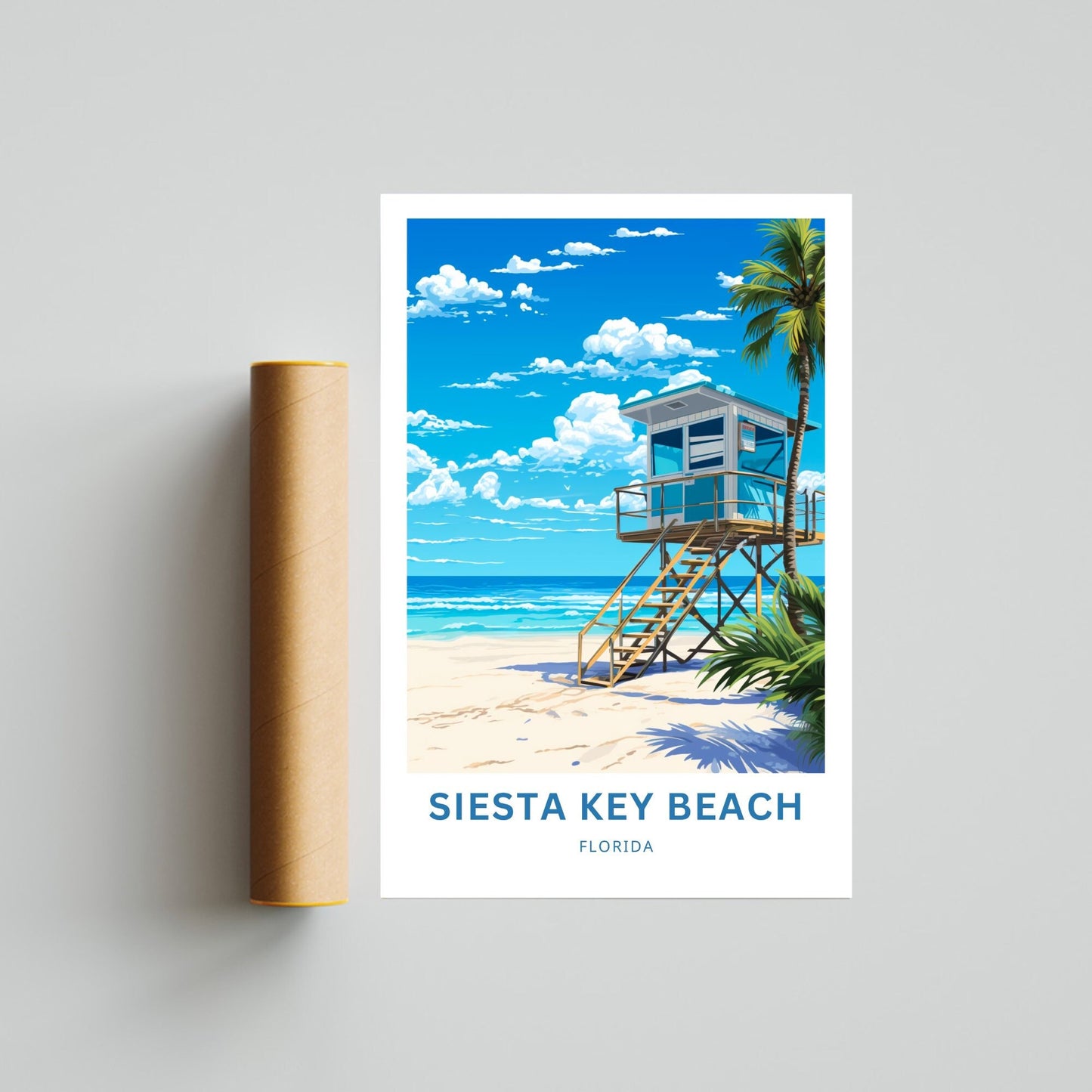 Siesta Key Beach Travel Poster