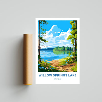 Willow Springs Lake Travel Print - Willow Springs Lake poster, Arizona Wall Art, Framed present, Gift Arizona Present - TravelTreasureCo