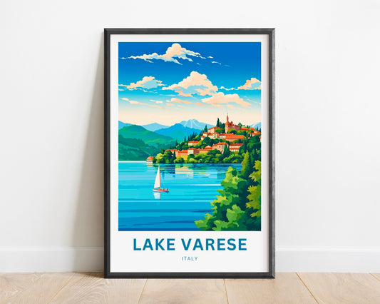 Lake Varese Travel Print - Lake Varese poster, Italy Wall Art, Framed present, Gift Italy Present - TravelTreasureCo