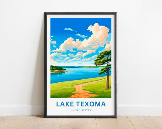 Lake Texoma Travel Print - Lake Texoma poster, United States Wall Art, Framed present, Gift United States Present - TravelTreasureCo