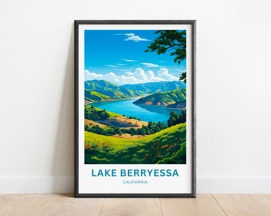 Lake Berryessa Travel Print - Lake Berryessa poster, California Wall Art, Framed present, Gift California Present - TravelTreasureCo