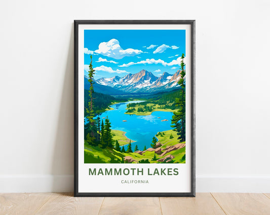 Mammoth Lakes Travel Print - Mammoth Lakes poster, California Wall Art, Framed present, Gift California Present - TravelTreasureCo