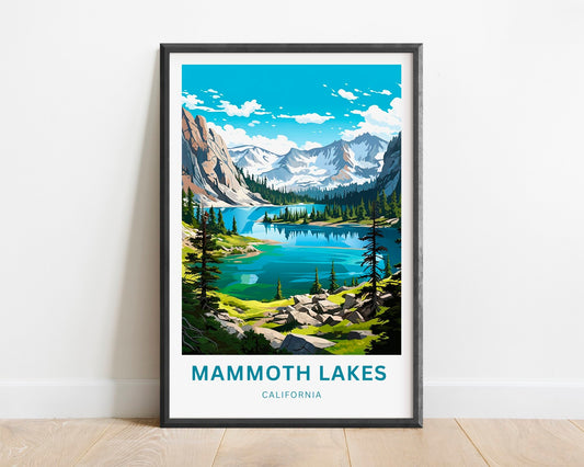 Mammoth Lakes Travel Print - Mammoth Lakes poster, California Wall Art, Framed present, Gift California Present - TravelTreasureCo