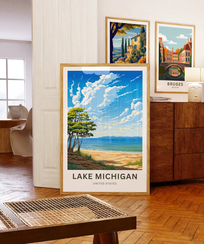 Lake Michigan Travel Poster