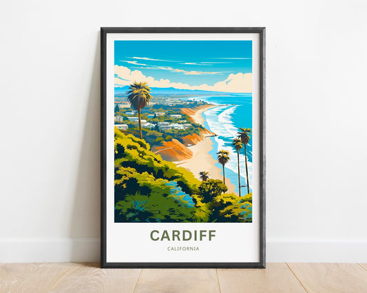 Cardiff Beach Travel Poster