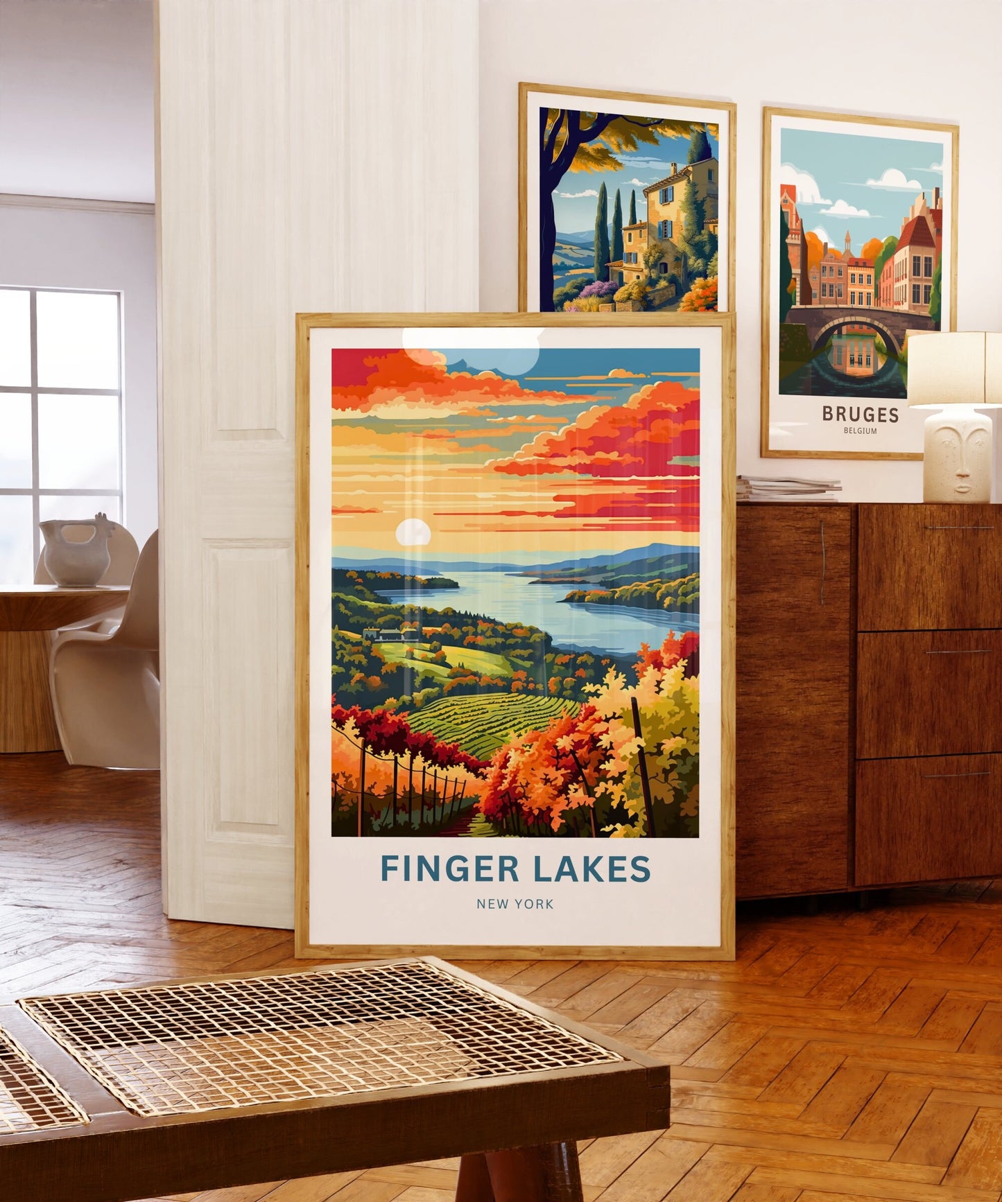 Finger Lakes Travel Print - Finger Lakes poster, New York Wall Art, Framed present, Gift New York Present - TravelTreasureCo