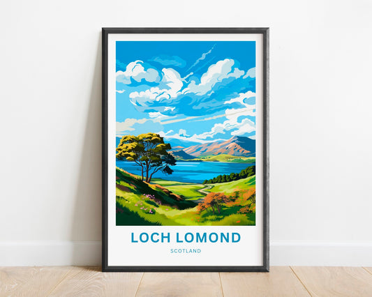 Loch Lomond Travel Print - Loch Lomond poster, Scotland Wall Art, Framed present, Gift Scotland Present - TravelTreasureCo