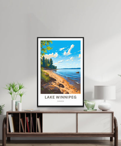 Lake Winnipeg Travel Print Lake Winnipeg Badile poster, Canada Wall Art, Framed present, Gift Canada Present - TravelTreasureCo