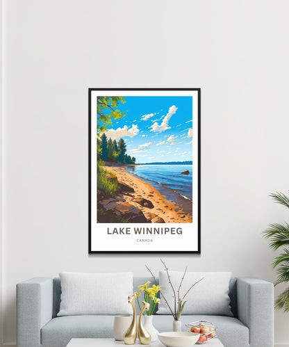 Lake Winnipeg Travel Print Lake Winnipeg Badile poster, Canada Wall Art, Framed present, Gift Canada Present - TravelTreasureCo