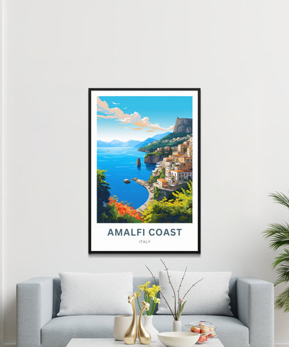 Amalfi Coast Travel Poster - Coastal Beauty