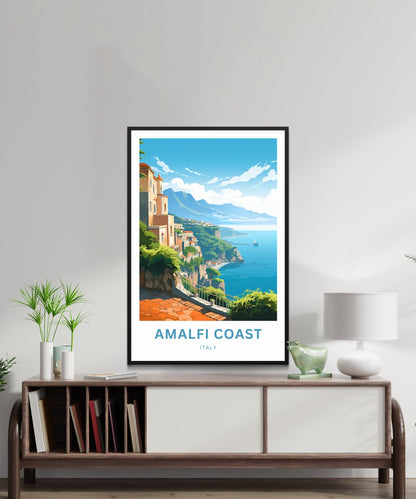 Amalfi Coast Travel Poster - Mediterranean Bliss