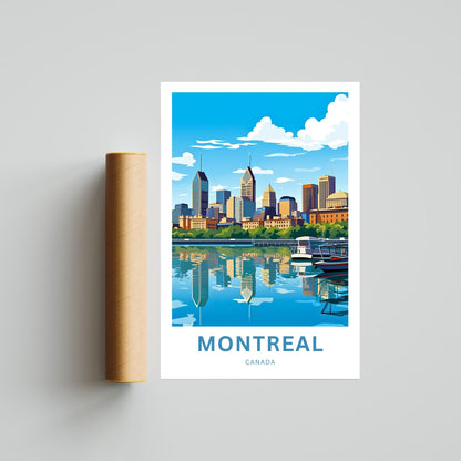 Montreal Travel Print - Montreal poster, Canada Wall Art, Framed present, Gift Canada Present - TravelTreasureCo