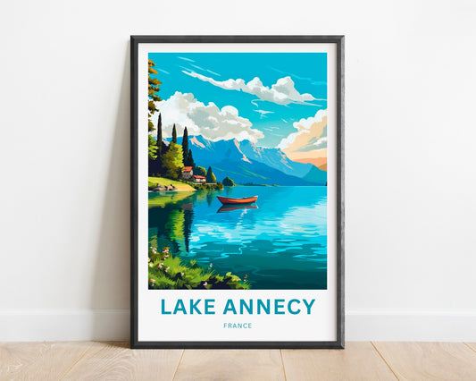 Lake Annecy Travel Print - Lake Annecy poster, France Wall Art, Framed present, Gift France Present - TravelTreasureCo