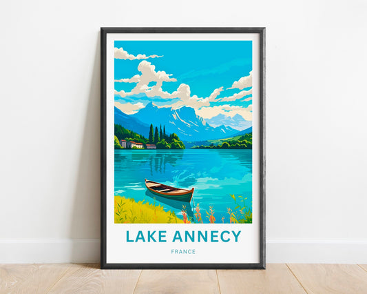 Lake Annecy Travel Print - Lake Annecy poster, France Wall Art, Framed present, Gift France Present - TravelTreasureCo