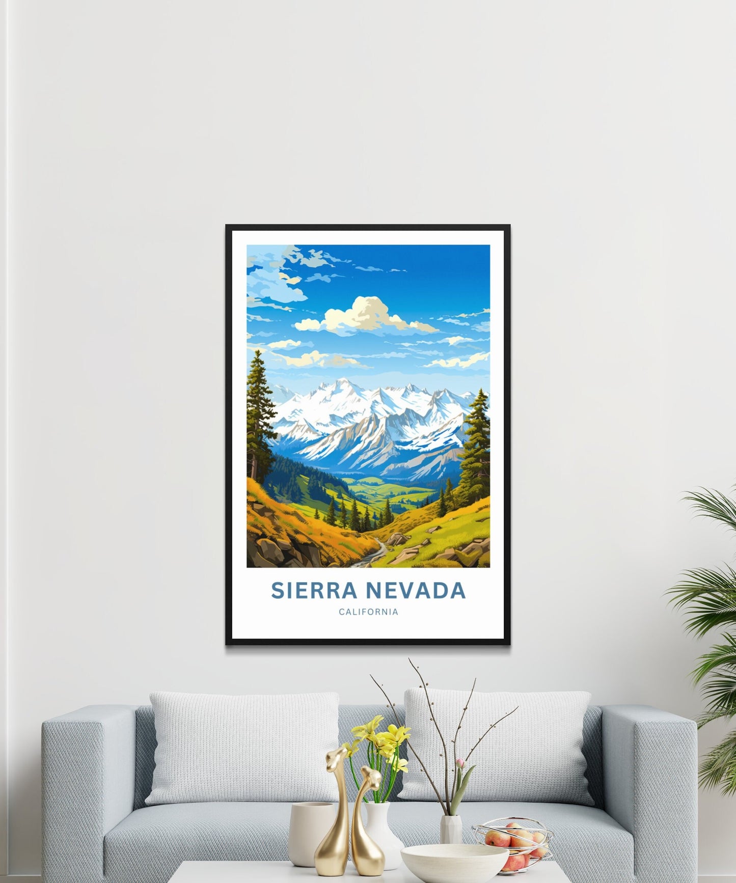 Sierra Nevada Travel Print - Sierra Nevada poster, California Wall Art, Framed present, Gift California Present - TravelTreasureCo