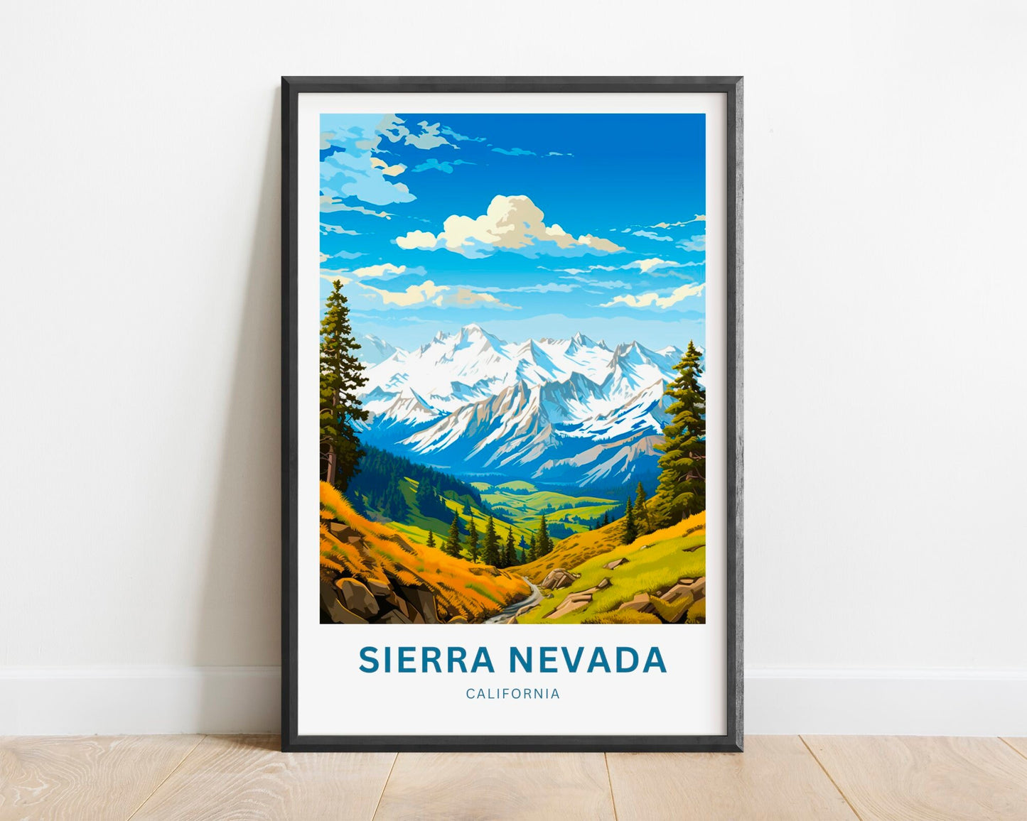 Sierra Nevada Travel Print - Sierra Nevada poster, California Wall Art, Framed present, Gift California Present - TravelTreasureCo