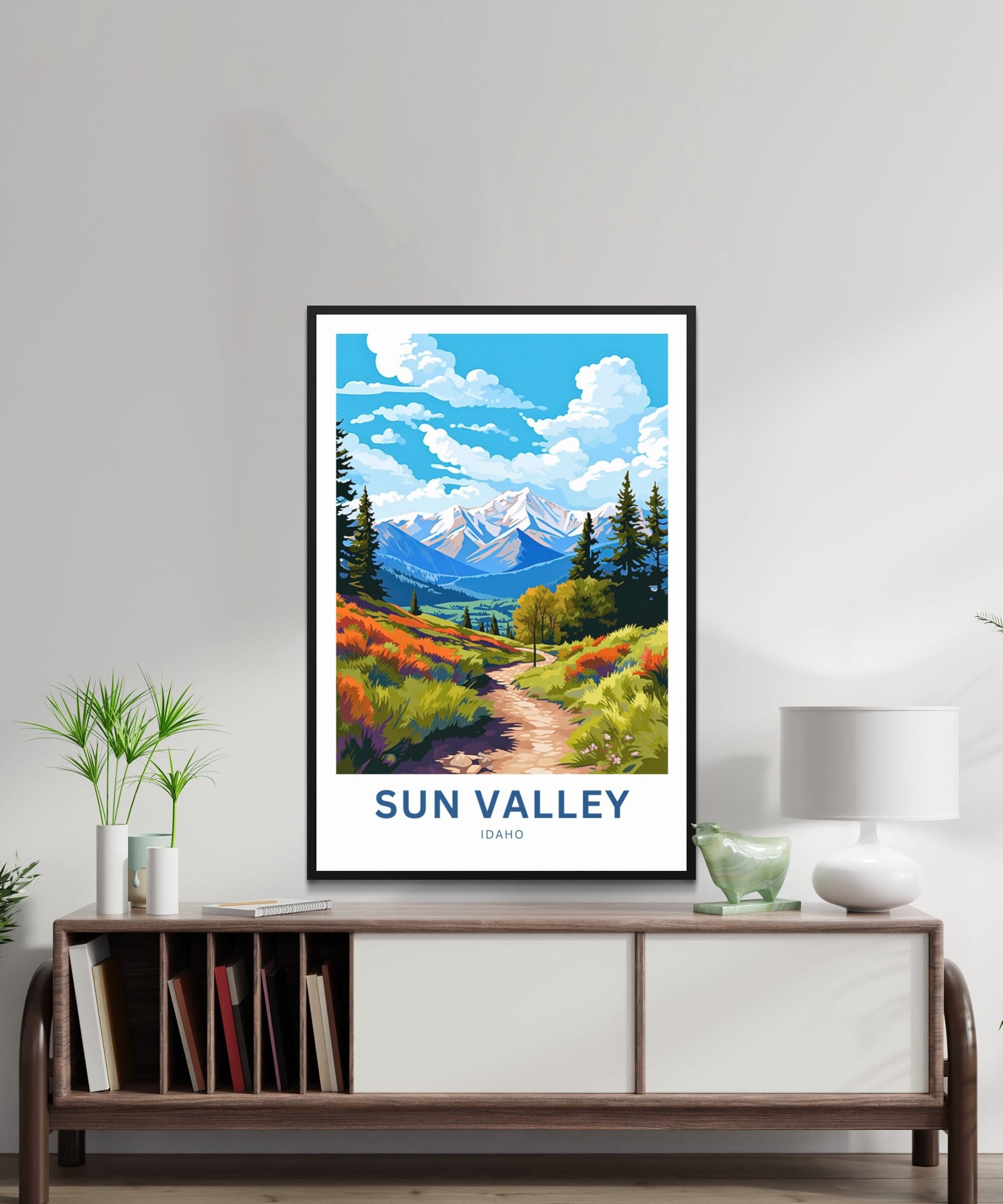 Sun Valley Travel Print - Sun Valley poster, Idaho Wall Art, Framed present, Gift Idaho Present - TravelTreasureCo