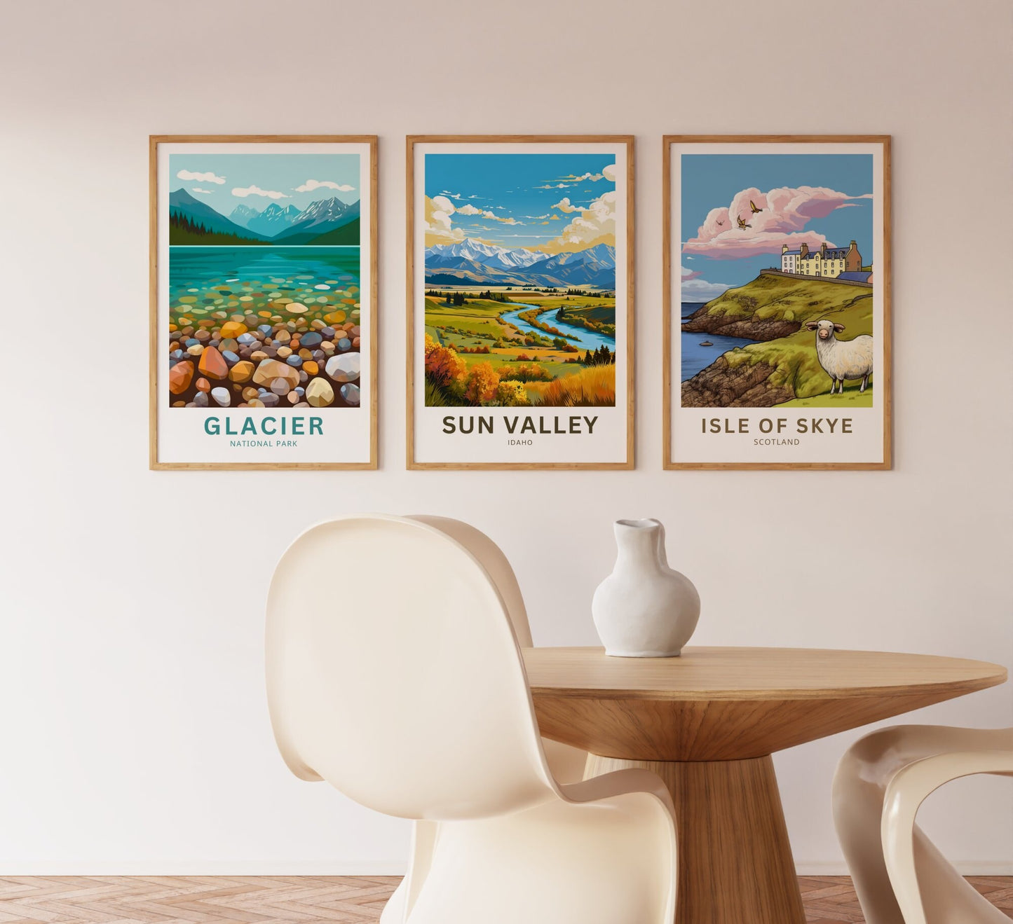 Sun Valley Travel Print - Sun Valley poster, Idaho Wall Art, Framed present, Gift Idaho Present - TravelTreasureCo