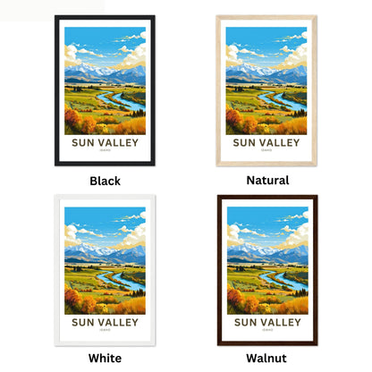 Sun Valley Travel Print - Sun Valley poster, Idaho Wall Art, Framed present, Gift Idaho Present - TravelTreasureCo