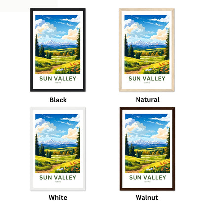 Sun Valley Travel Print - Sun Valley poster, Idaho Wall Art, Framed present, Gift Idaho Present - TravelTreasureCo