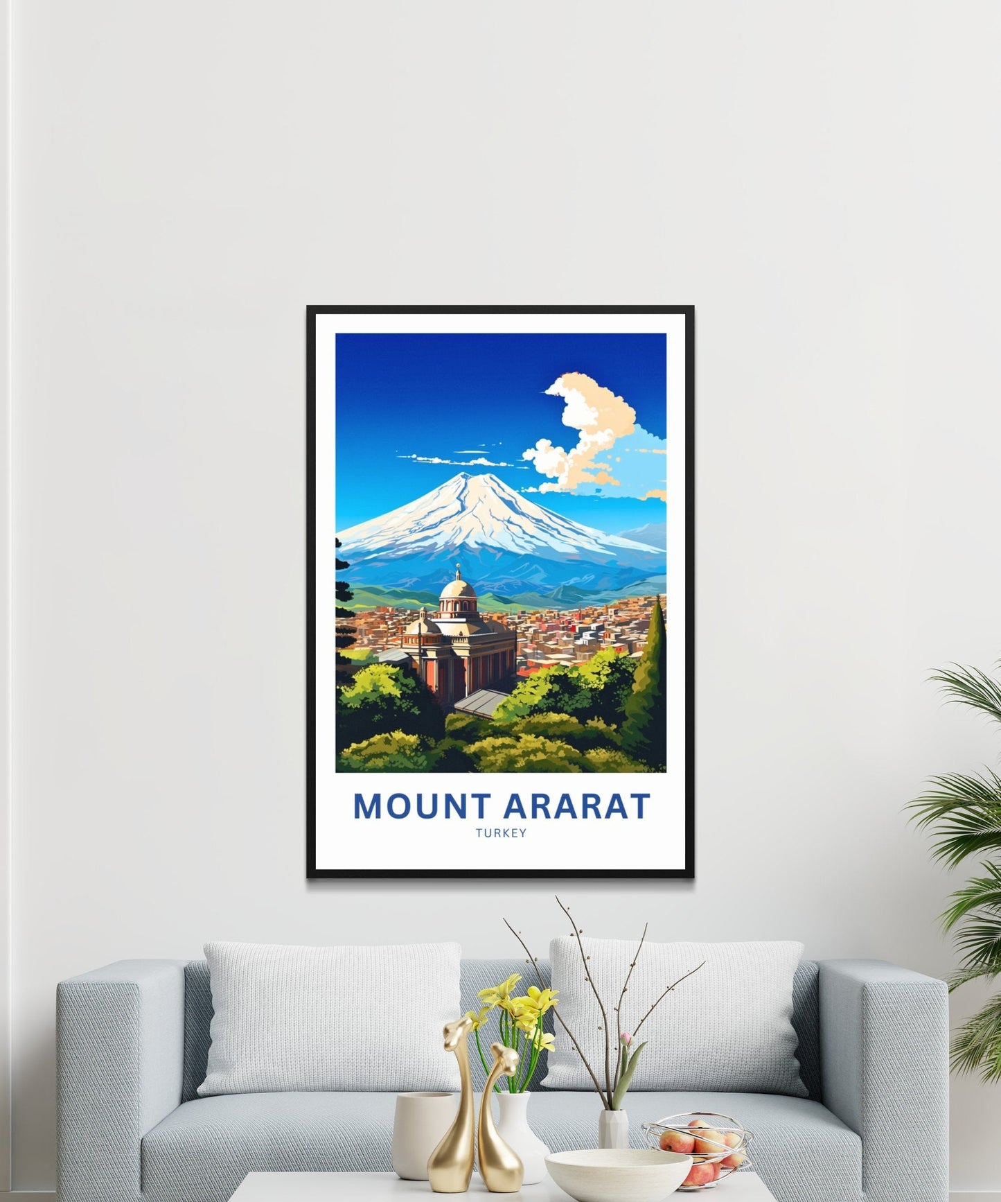 Mount Ararat Travel Print - Mount Ararat poster, Turkey Wall Art, Framed present, Gift Turkey States Present - TravelTreasureCo