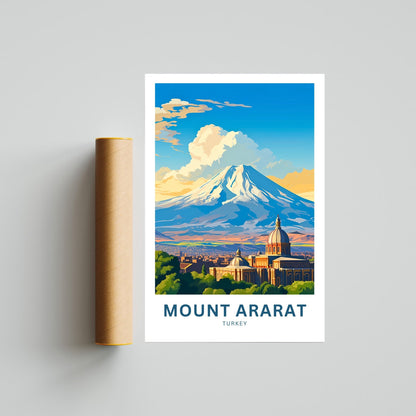 Mount Ararat Travel Print - Mount Ararat poster, Turkey Wall Art, Framed present, Gift Turkey States Present - TravelTreasureCo