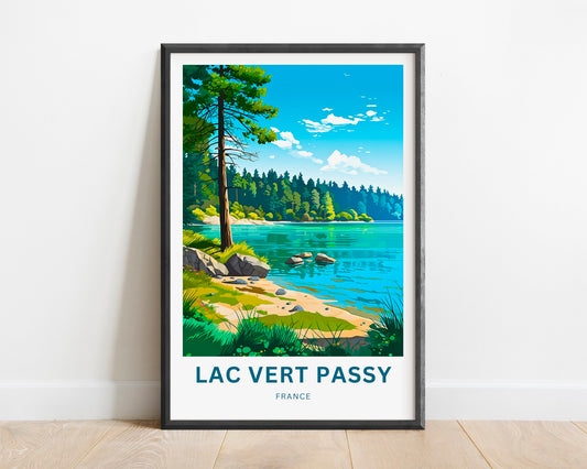 Lac Vert Passy Travel Print - Lac Vert Passy poster, France Wall Art, Framed present, France Present - TravelTreasureCo