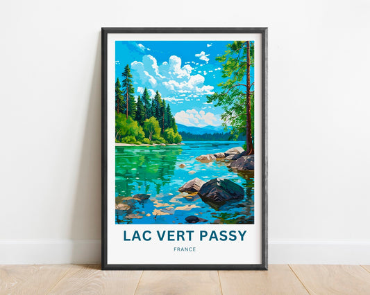 Lac Vert Passy Travel Print - Lac Vert Passy poster, France Wall Art, Framed present, France Present - TravelTreasureCo