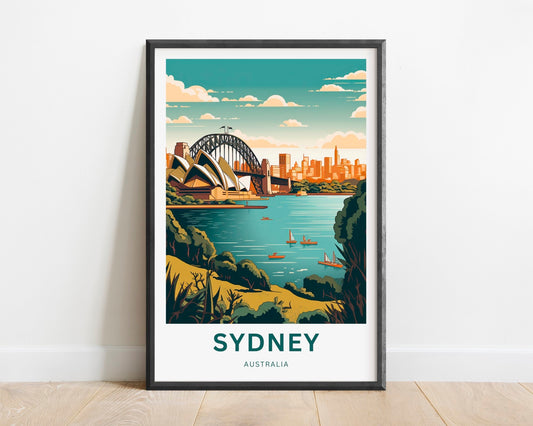 Sydney Travel Print - Sydney poster, Australia Wall Art, Framed present, Gift Australia Present - TravelTreasureCo