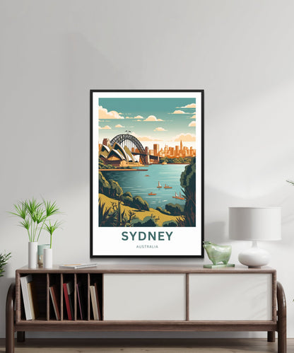 Sydney Travel Print - Sydney poster, Australia Wall Art, Framed present, Gift Australia Present - TravelTreasureCo