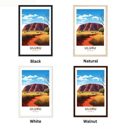 Uluru Travel Print - Uluru Ayers Rock poster, Australia Wall Art, Framed present, Gift Australia Present - TravelTreasureCo