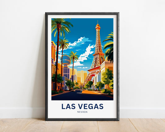 Las Vegas Travel Print - Las Vegas poster, Nevada Wall Art, Framed present, Gift Nevada Present - TravelTreasureCo