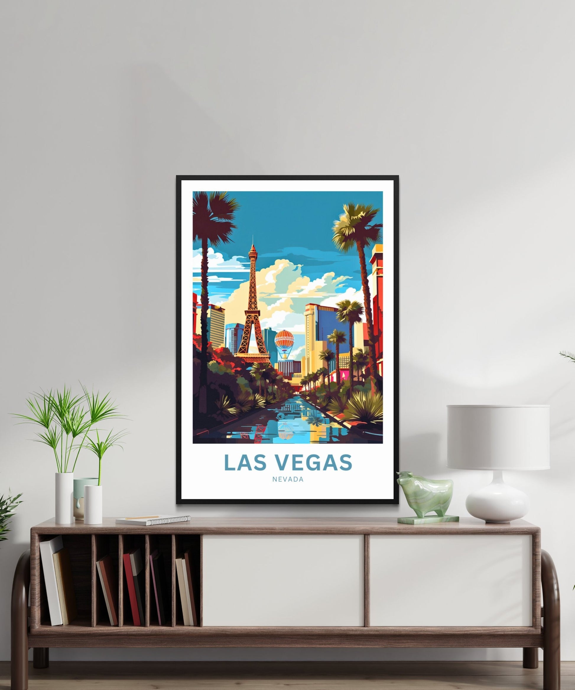 Las Vegas Travel Print - Las Vegas poster, Nevada Wall Art, Framed present, Gift Nevada Present - TravelTreasureCo