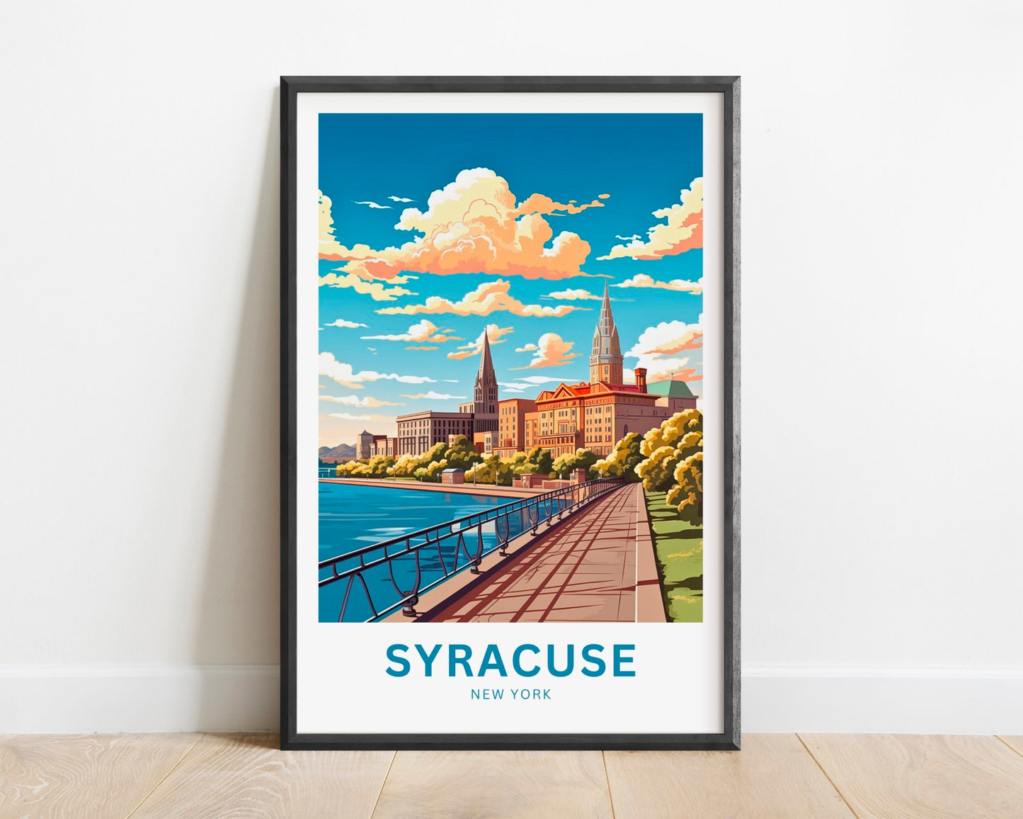 Syracuse Travel Print - Syracuse poster, New York Wall Art, Framed present, Gift New York Present - TravelTreasureCo