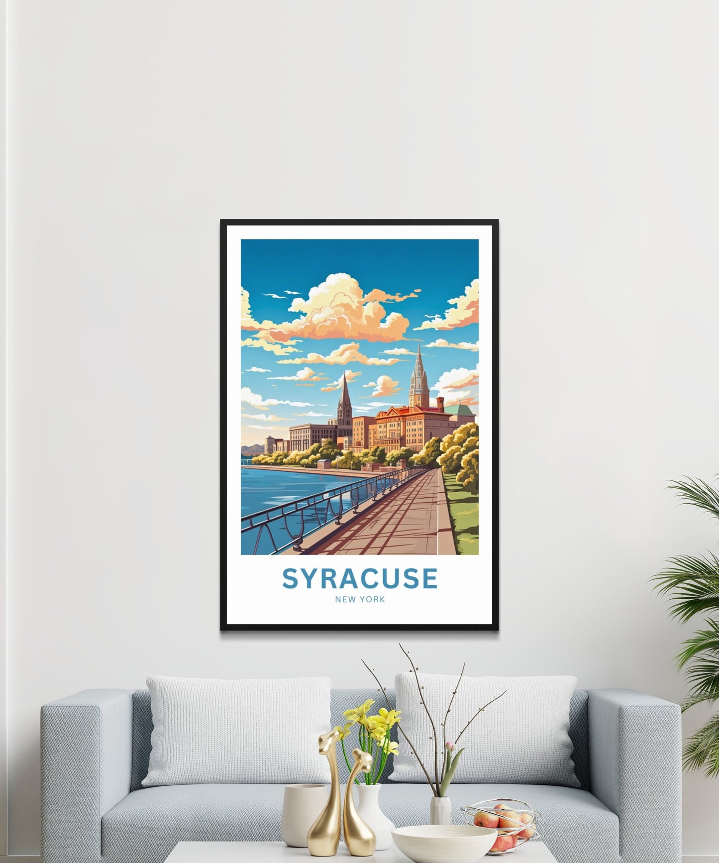 Syracuse Travel Print - Syracuse poster, New York Wall Art, Framed present, Gift New York Present - TravelTreasureCo