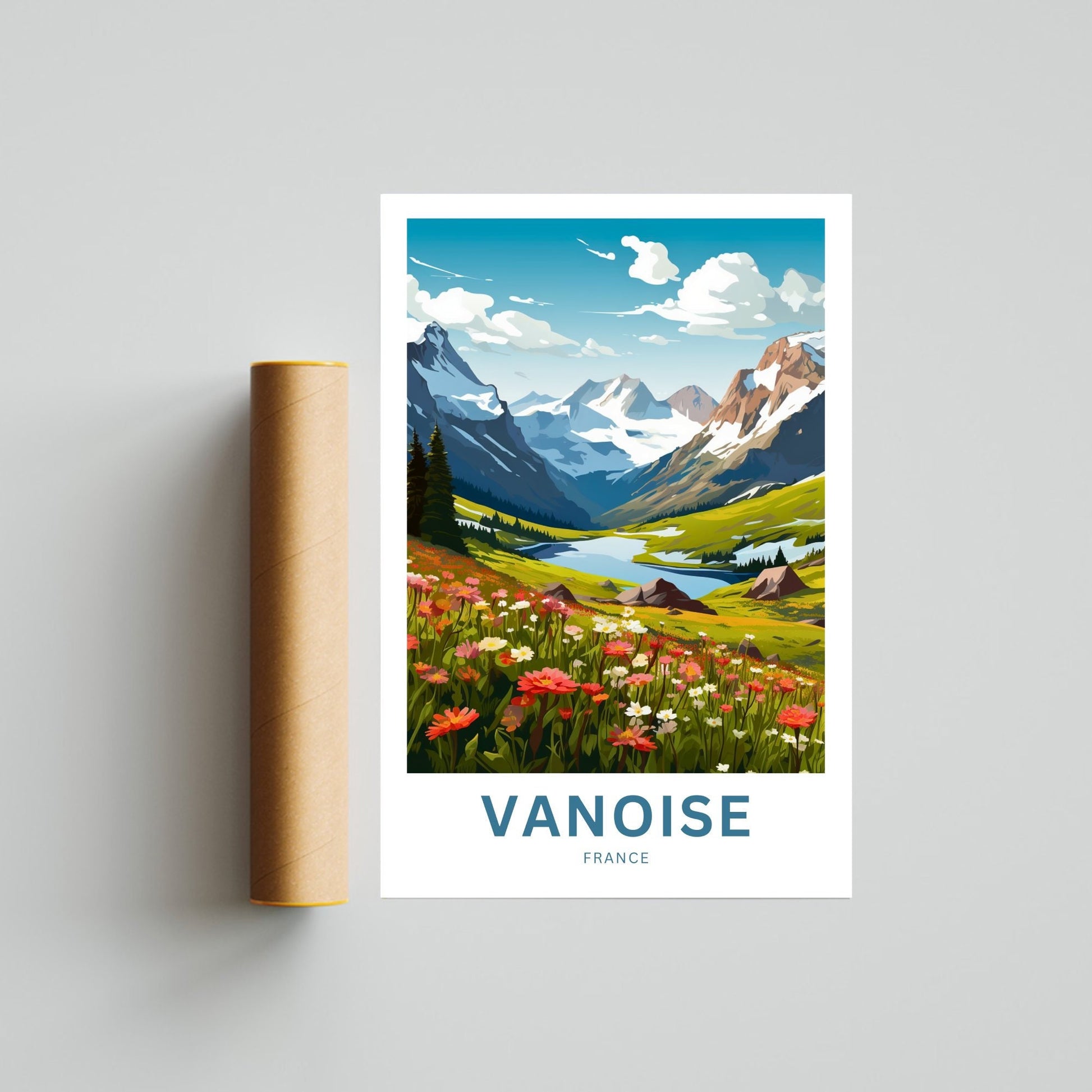 Vanoise Travel Print - Vanoise poster, France Wall Art, Framed present, Gift France Present - TravelTreasureCo