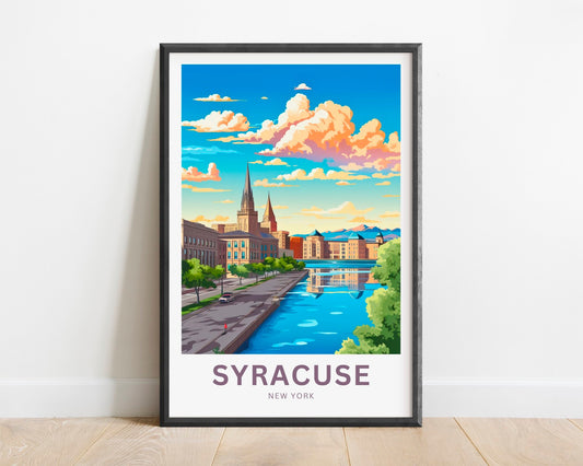 Syracuse Travel Print - Syracuse poster, New York Wall Art, Framed present, Gift New York Present - TravelTreasureCo