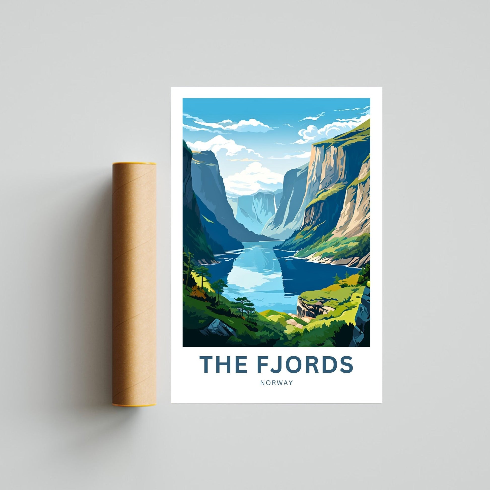 The Fjords Travel Print - The Fjords poster, Norway Wall Art, Framed present, Gift Europe Present - TravelTreasureCo