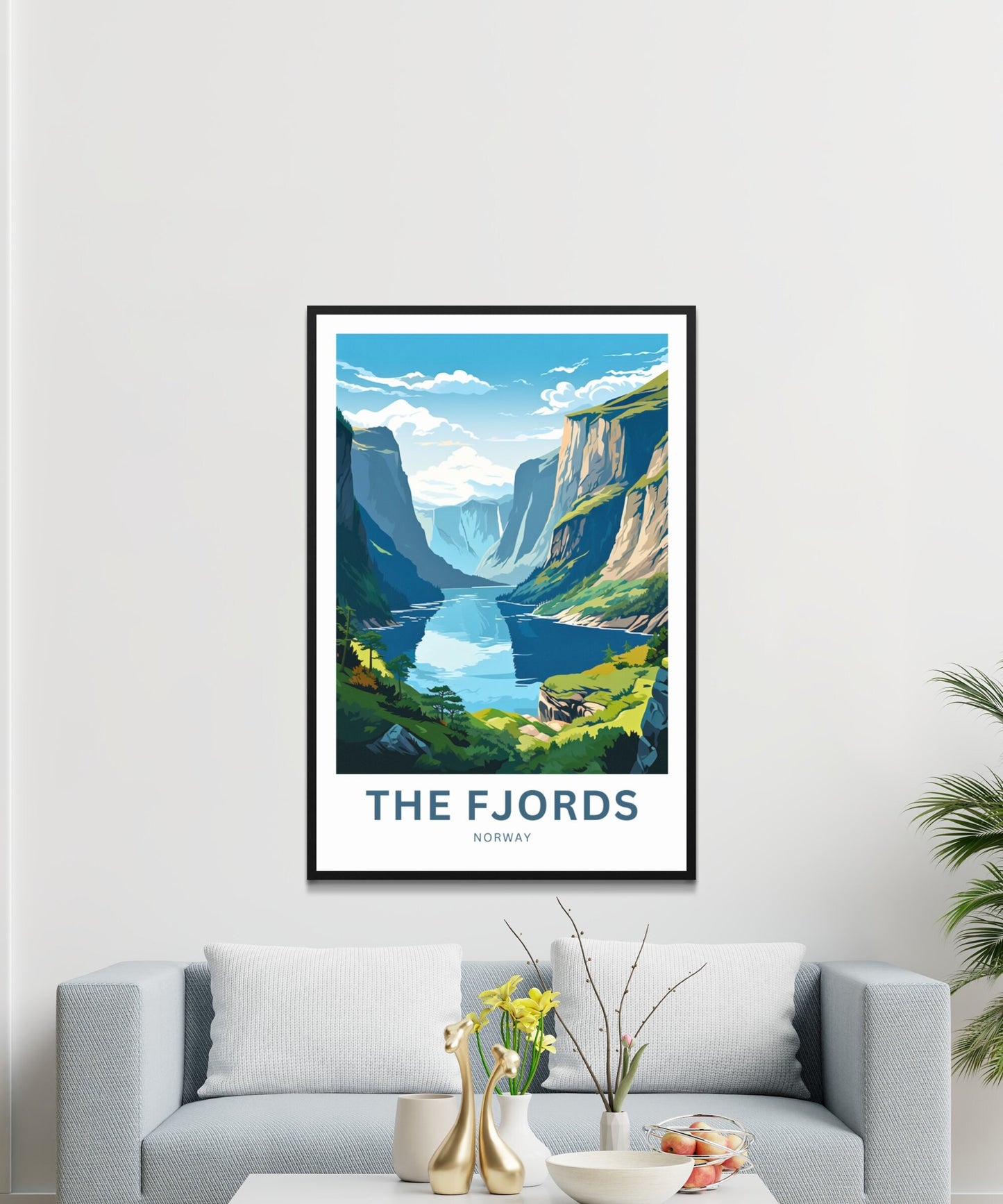 The Fjords Travel Print - The Fjords poster, Norway Wall Art, Framed present, Gift Europe Present - TravelTreasureCo