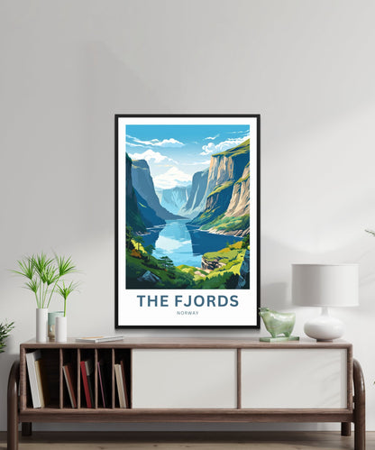 The Fjords Travel Print - The Fjords poster, Norway Wall Art, Framed present, Gift Europe Present - TravelTreasureCo