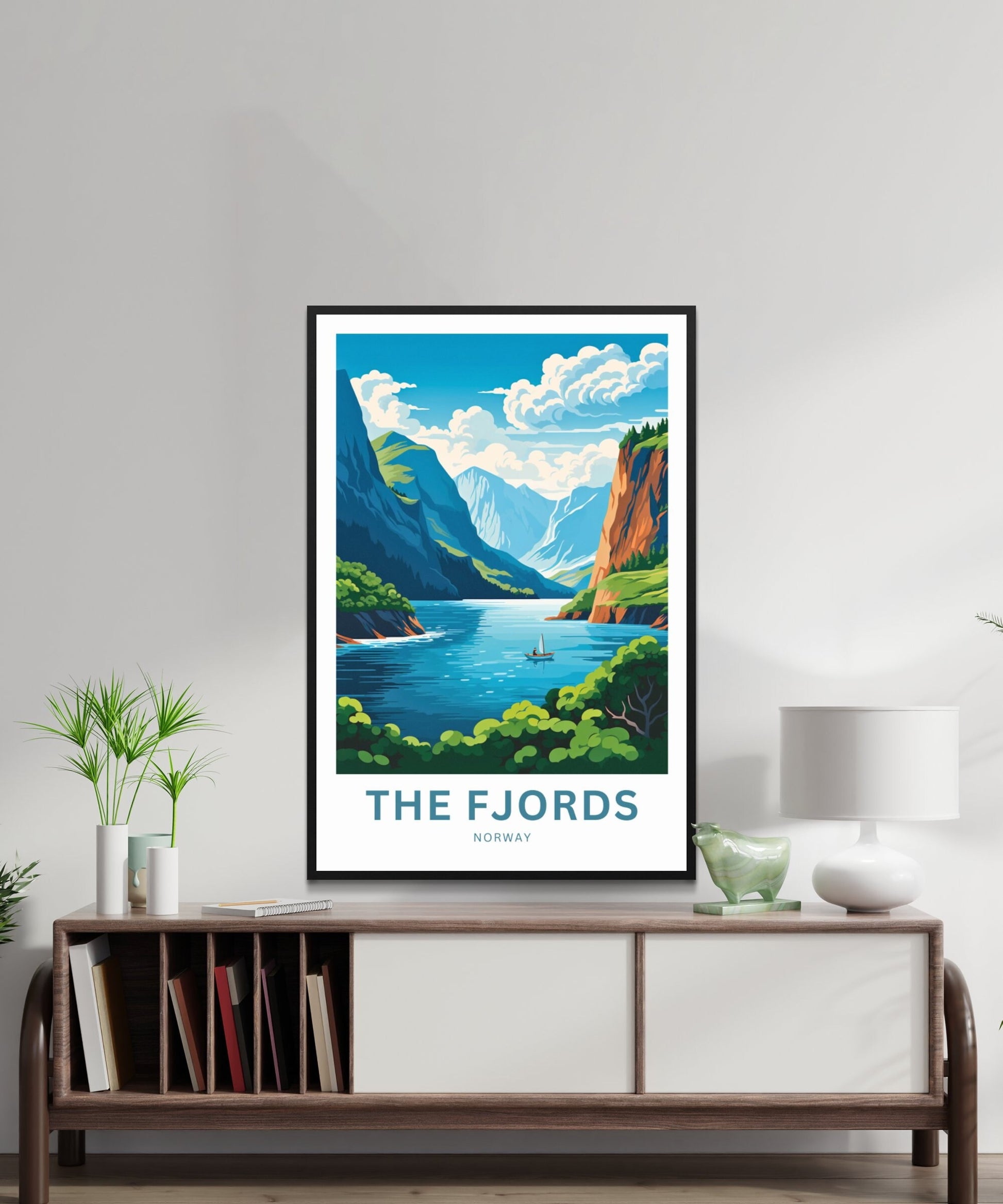 The Fjords Travel Print - The Fjords poster, Norway Wall Art, Framed present, Gift Europe Present - TravelTreasureCo