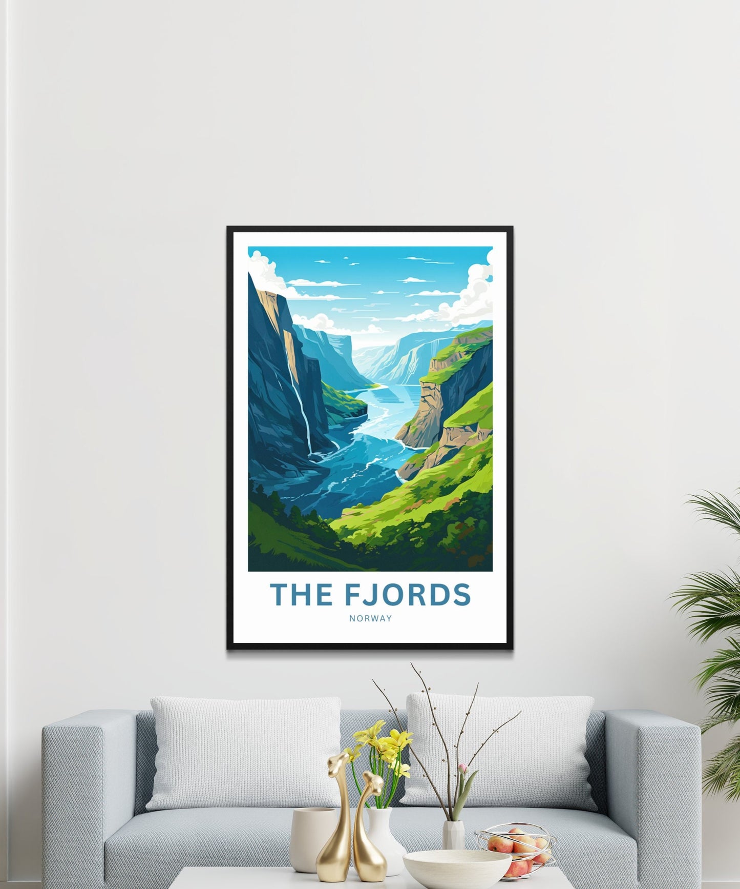 The Fjords Travel Print - The Fjords poster, Norway Wall Art, Framed present, Gift Europe Present - TravelTreasureCo