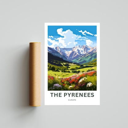 The Pyrenees Travel Print - The Pyrenees poster, Europe Wall Art, Framed present, Gift Europe Present - TravelTreasureCo