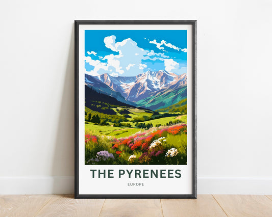 The Pyrenees Travel Print - The Pyrenees poster, Europe Wall Art, Framed present, Gift Europe Present - TravelTreasureCo