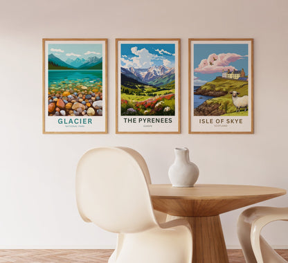 The Pyrenees Travel Print - The Pyrenees poster, Europe Wall Art, Framed present, Gift Europe Present - TravelTreasureCo