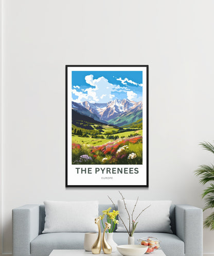 The Pyrenees Travel Print - The Pyrenees poster, Europe Wall Art, Framed present, Gift Europe Present - TravelTreasureCo