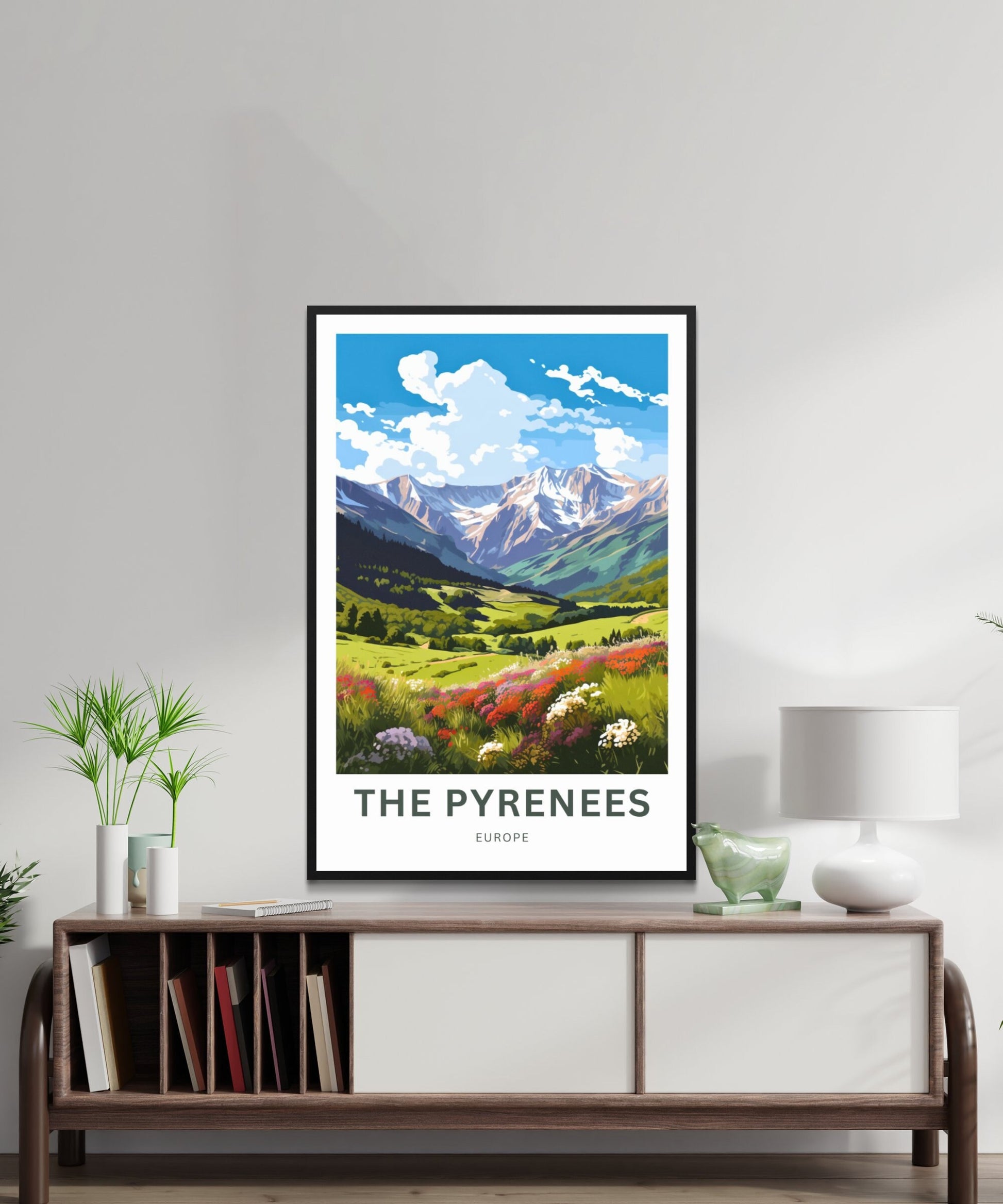 The Pyrenees Travel Print - The Pyrenees poster, Europe Wall Art, Framed present, Gift Europe Present - TravelTreasureCo